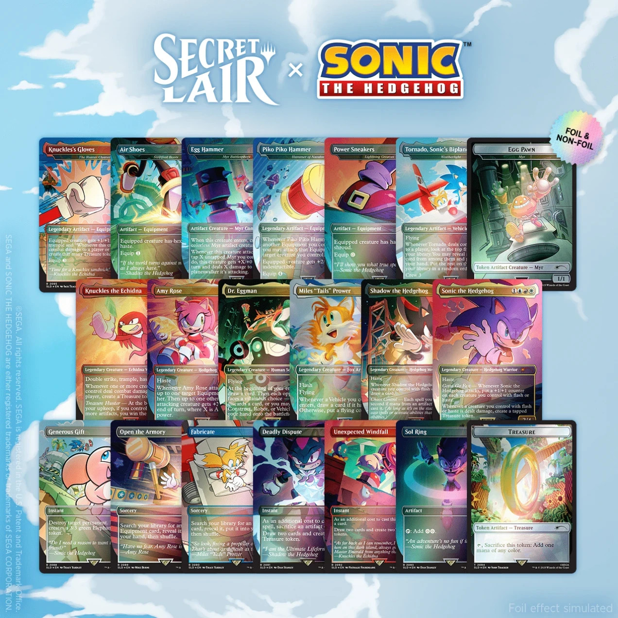 MTG Sonic the Hedgehog他Foil7枚セット Secret Lair x Sonic Bundle Complete Foil/Nonfoil Edition MTG