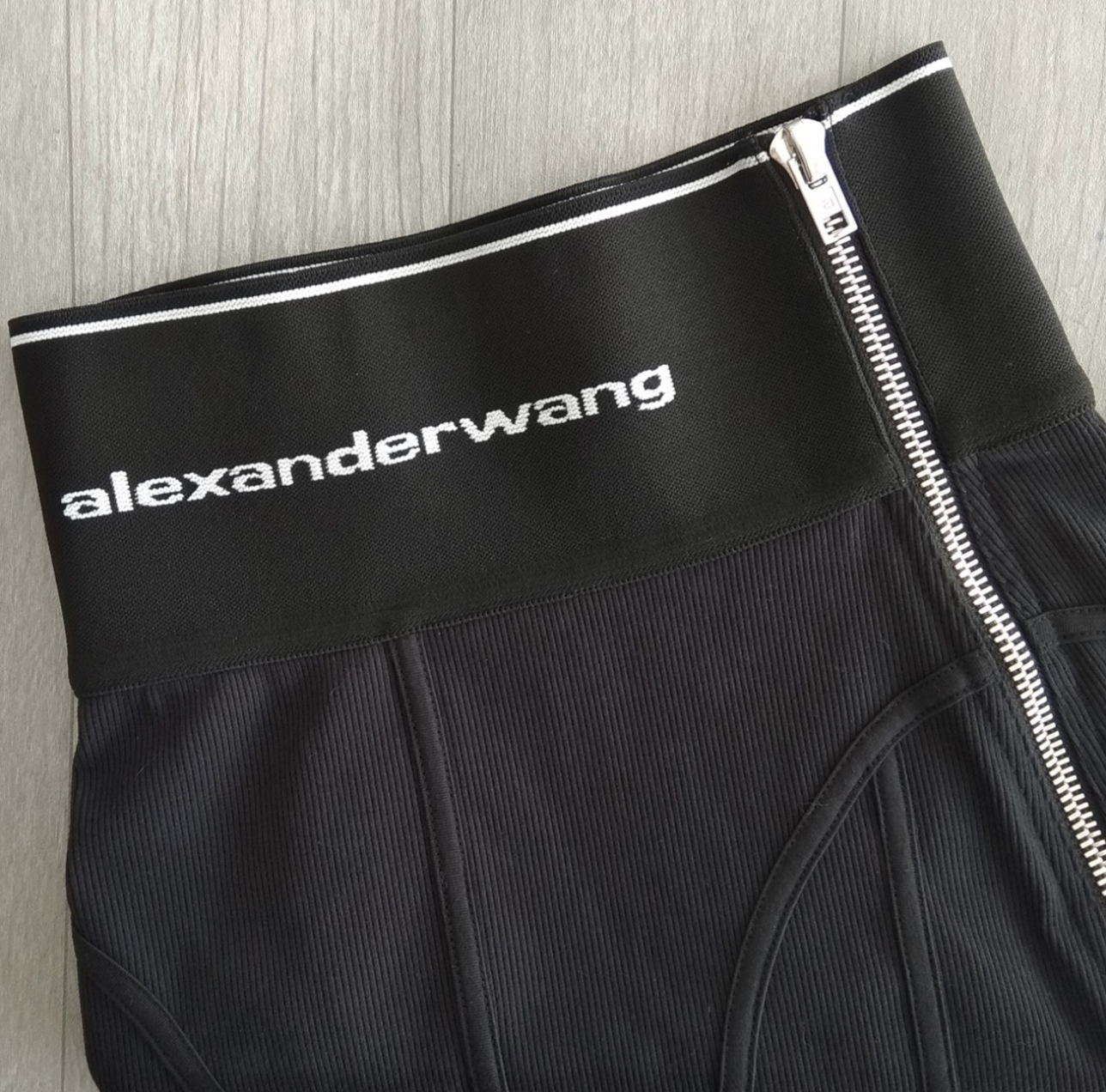 Pre-owned Alexander Wang 【】logo Elastic Mini Skirt Black (xxs) Send From Japan