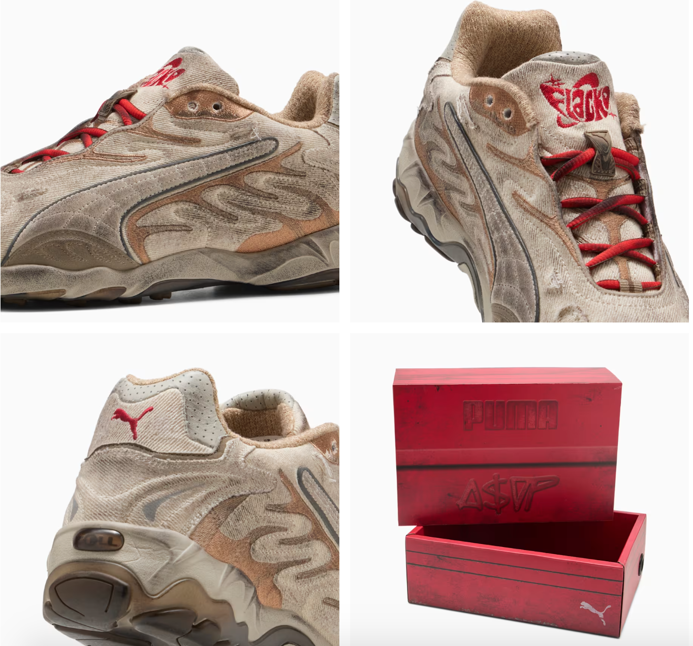Pre-owned Puma Mens A$ap Rocky X  Inhale Distressed Shoes 401624 01 Cu4864 001 Speedcat In As Pictured