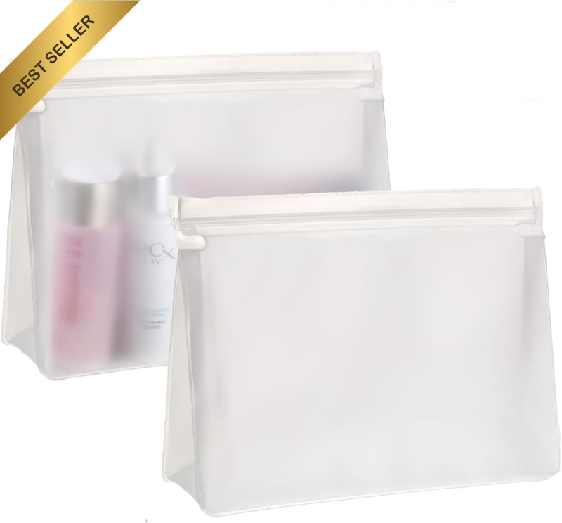 2 Pack Transparent Plastic Cosmetic Bag 10 * 7.2In Leakproof Clear Toiletry Bags