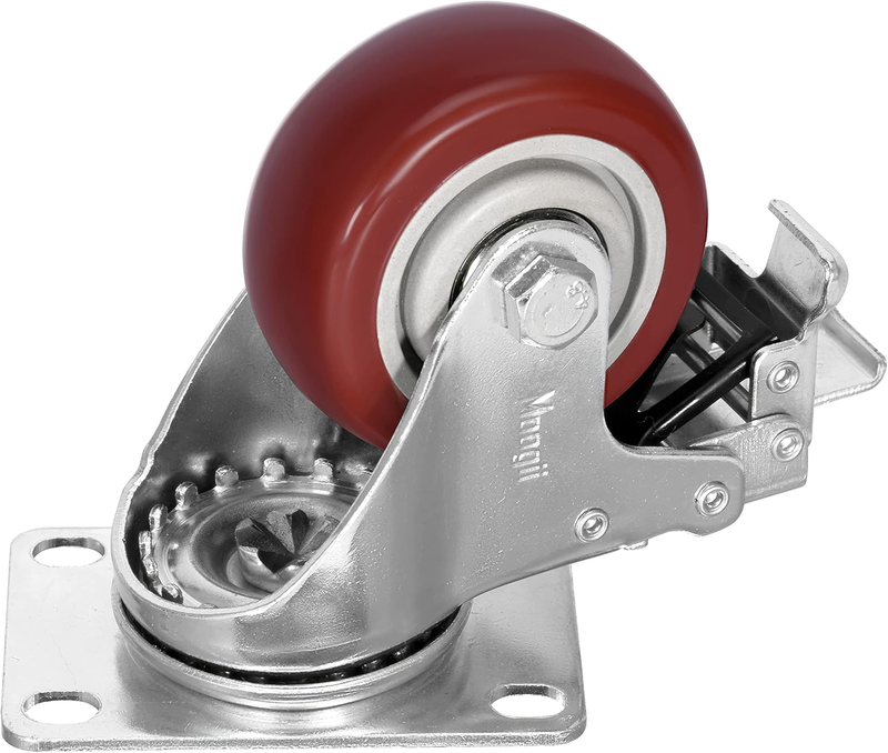 3 inch Heavy Duty Casters Load 1500lbs,Lockable Bearing Caster Wheels with Brake