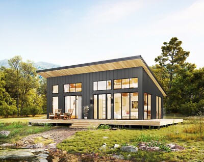 24x36 Lean Modern Cottage Custom Architectural Plans 864SF - PDF Download