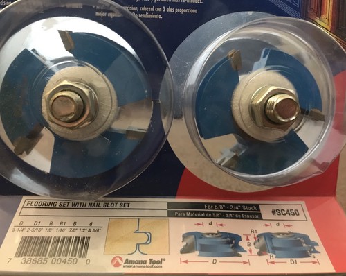 AMANA TOOL SC450 STILE AND RAIL FLOORING WITH NAIL SLOT SET