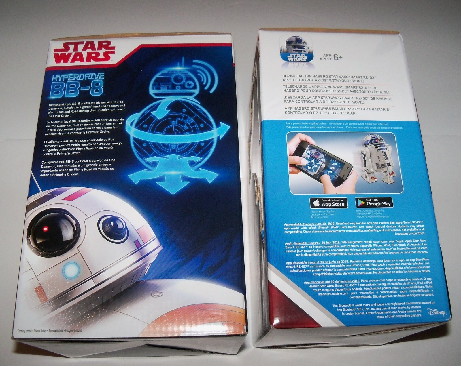 2 Retired Star Wars Remote Control HYPERDRIVE BB-8 + SMART R2-D2 Robot DROID Lot