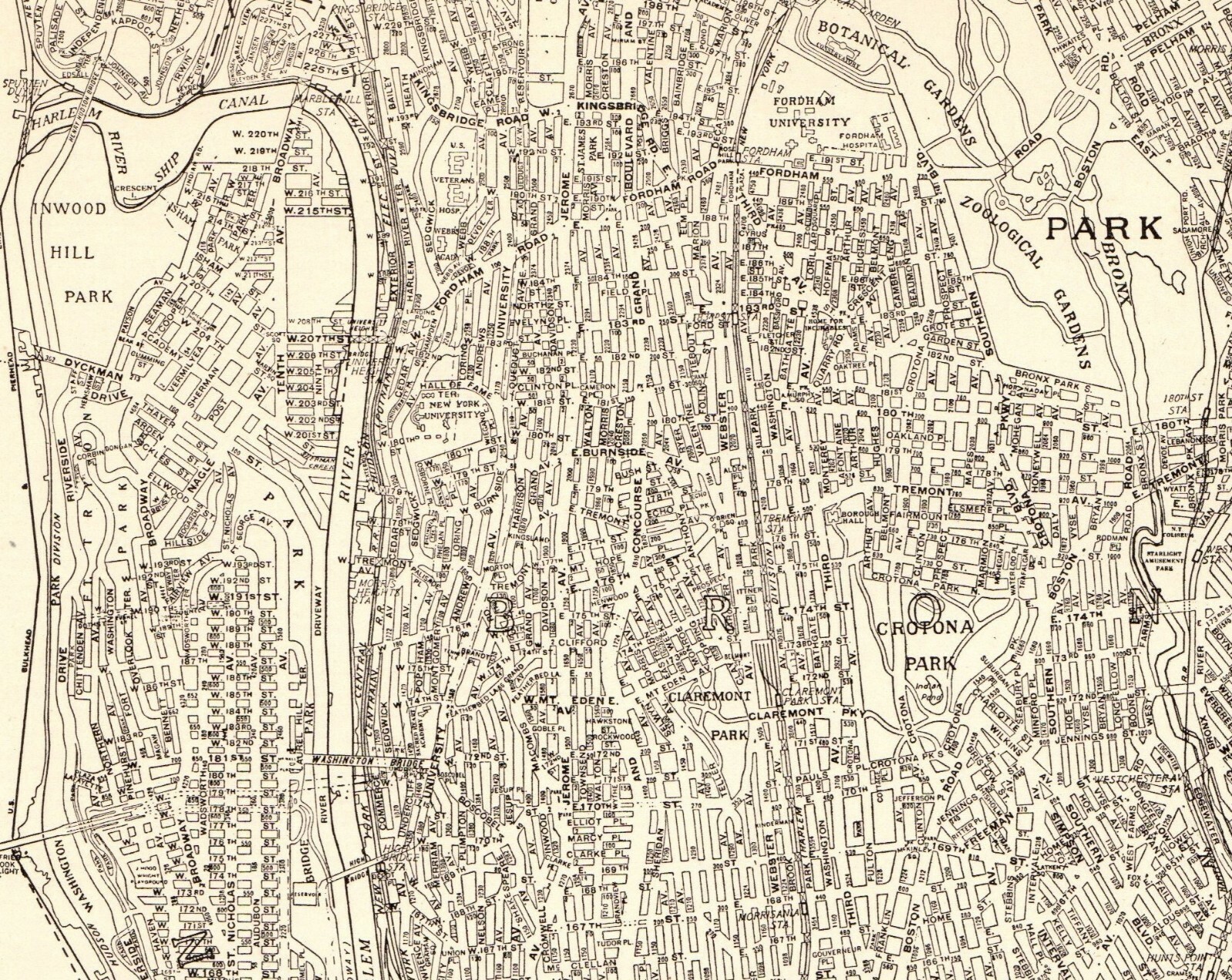 1938 Antique MANHATTAN Map & BRONX  New York City Map Gallery Wall Art #6535