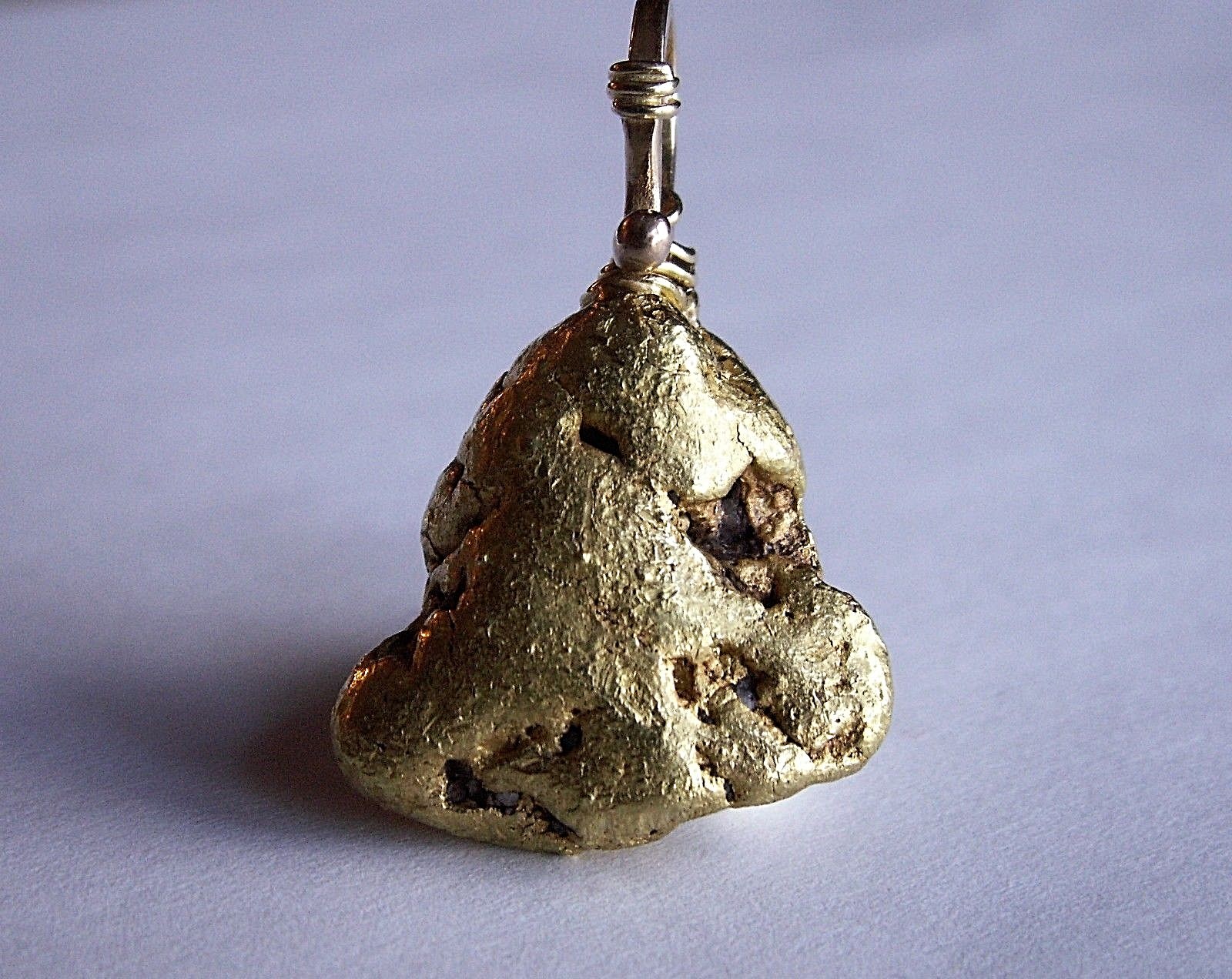 Genuine Natural Gold Nugget Pendant with Handmade Bail , 19.99 gms, 22K
