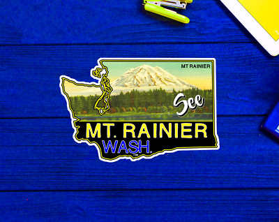 Mount Rainier Decal Sticker National Park Cascade Range Washington Vintage 4''