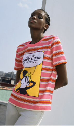 NWT ZARA Disney Mickey Mouse Goofy Striped T-shirt Tee Size NWT ZARA Disney Mickey Mouse Goofy Striped T-shirt Tee Size