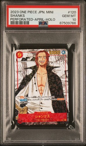 2023 One Piece Japanese Mini April Holo #120 Shanks PSA 10