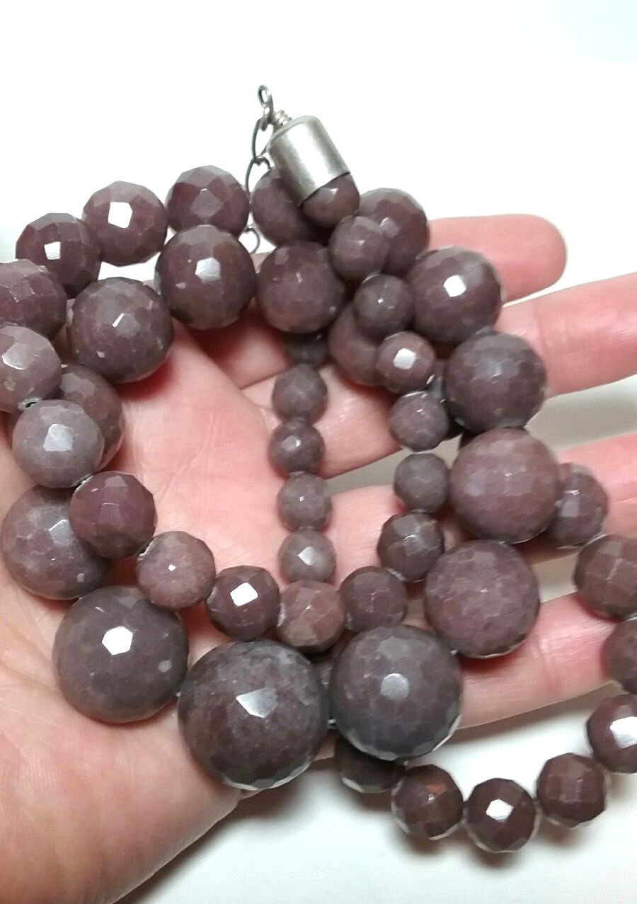 STERLING SILVER ARTISAN STUDIO JAY KING MINE FINDS HUGE FACETED STONE NECKLACE