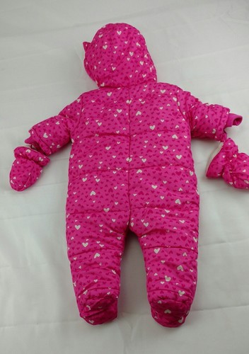 The Chlidrens Place Snow Suit Baby Girl Size 3-6 Months Pink Hearts