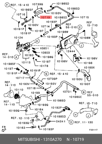 TMW Genuine OE Hose Traction Control Water Return 1310A270 For