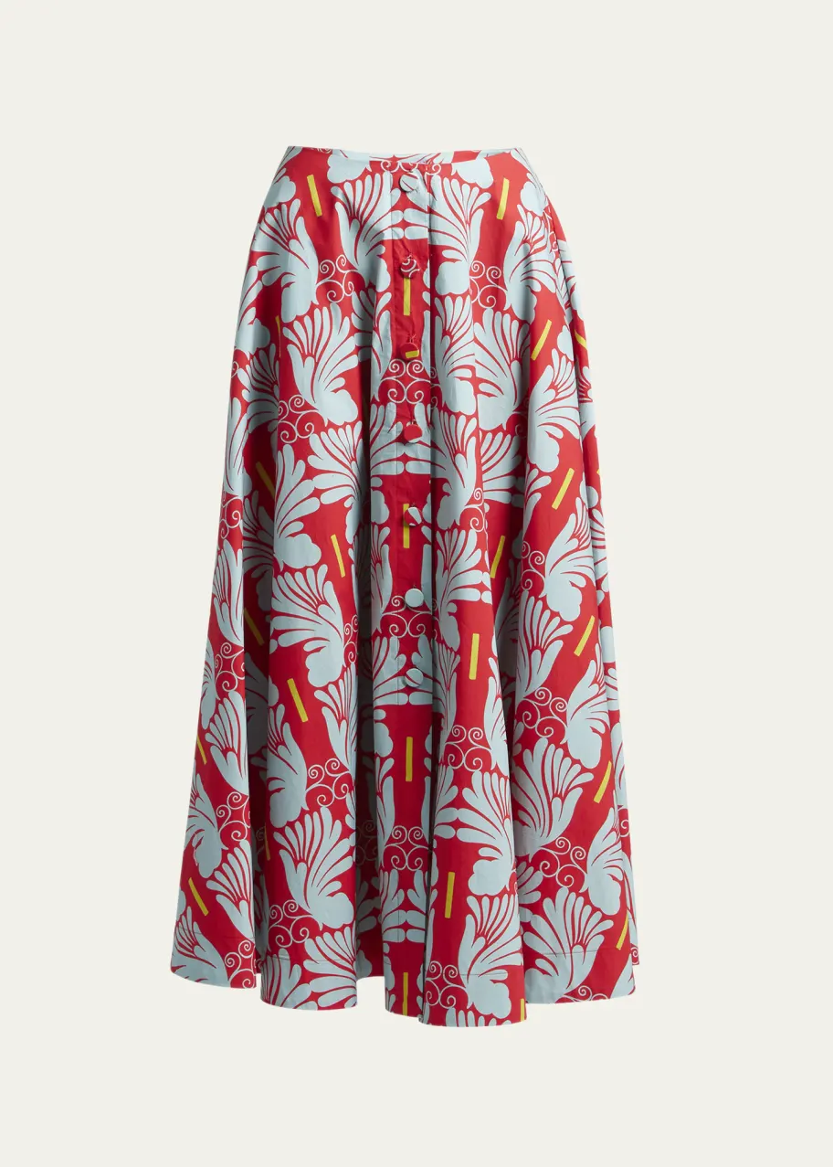 New XL 10 La DoubleJ Holiday Printed Poplin Button-Front