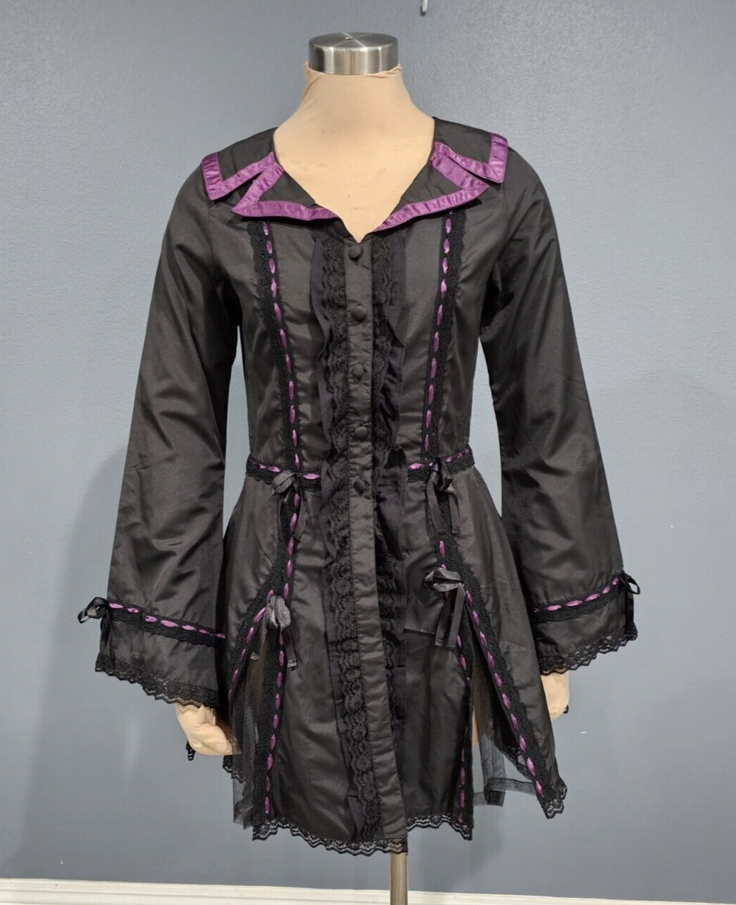 ジャケット・アウター H&A CAT EARS PARKA DRESS(BLACK x PURPLE) ジャケット・アウター H&A CAT EARS PARKA DRESS(BLACK x PURPLE