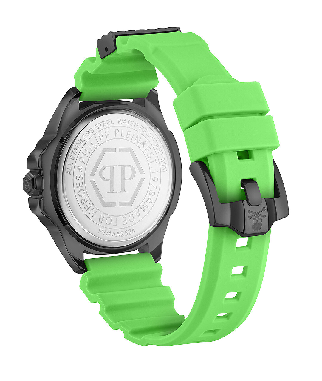 Pre-owned Philipp Plein Unisex Watch Analog Quartz The $kull Pwaaa2524 Silicone