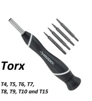 Husky 8-In-1 Torx Screwdriver Set 74502 - T10 T15 T8 T7 T6 T5 T4