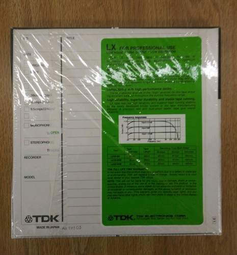 Vintage TDK LX 35-90 Blank Sound Recording Reel to Reel Tape SEALED NEW -Plastic