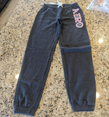 Aero NY Cinched Sweatpants Grey Pink size S