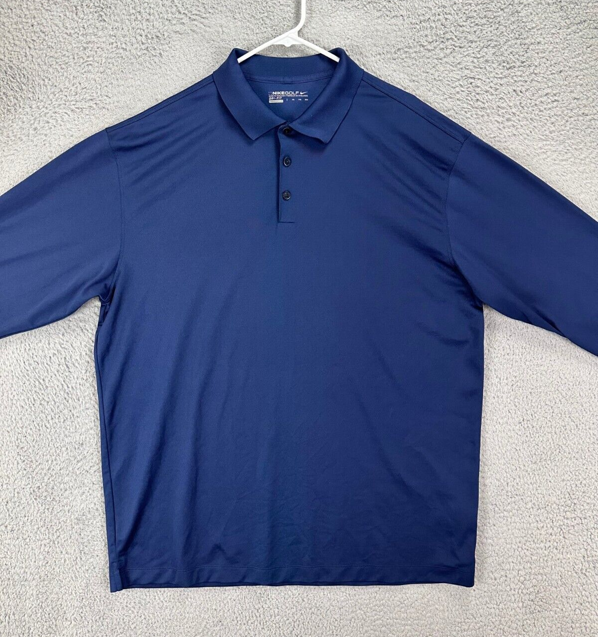 Shirt Adult 2xl Blue Dri-fit Polo Golfer Golfing Rugby Long 