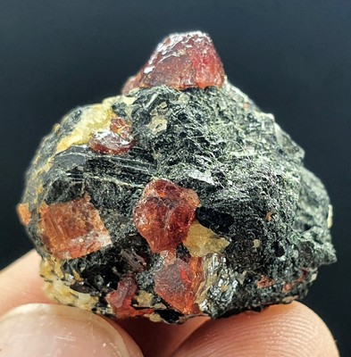13 Gram Natural Blood Red Zircon Crystal On Matrix Specimen @ Pakistan Minerals