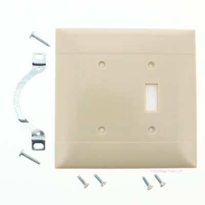 P&S Ivory 2-Gang Jumbo Ivory Blank/Toggle Switch Wallplate Cover SPO114-I