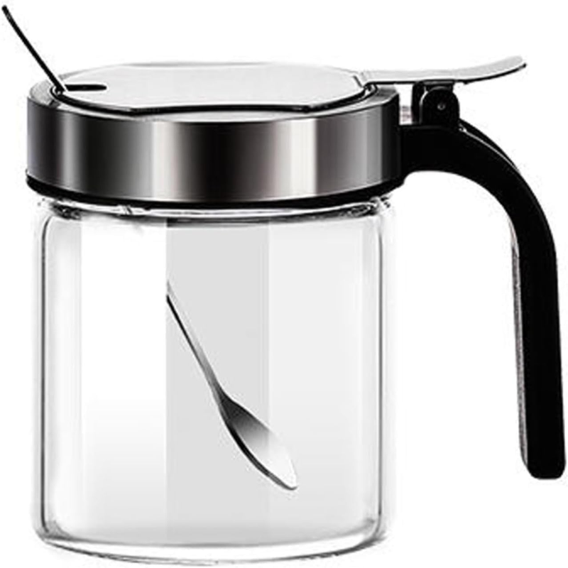 Spice Box, Glass Spice Jar with Spoon, Sugar Bowl, Salt Shaker, Pepper Container