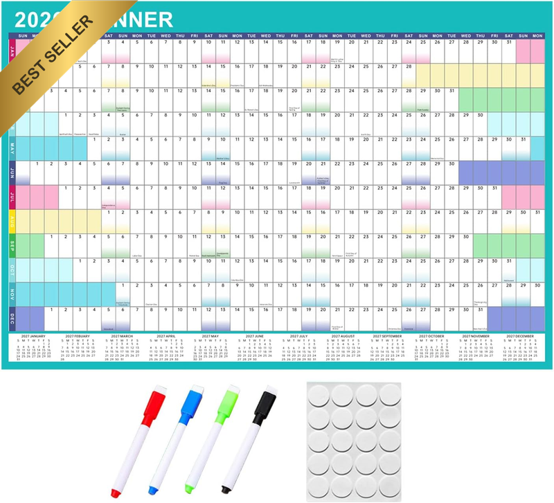Dry Erase Wall Calendar: 2026 Large Erasable Wall Calendar Dry Erase Planner - M