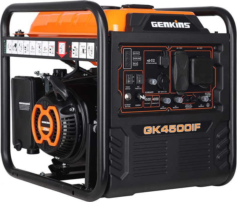Genkins 4500 Watt Open Frame Inverter Generator 30 Amp Pure Sine Wave