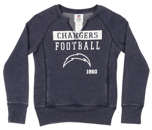 Флисовая толстовка NFL Girls Youth Los Angeles Chargers Vintage Burnout, синяя
