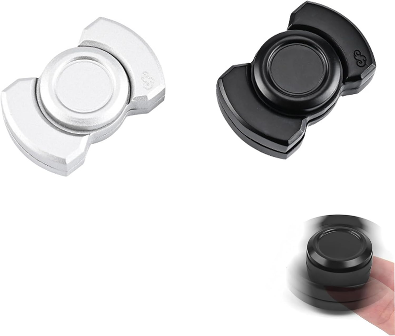 2Pcs 3 in 1 Metal Fidget Spinner Slider Clicker Toy for Adults | Fidget Toys Set