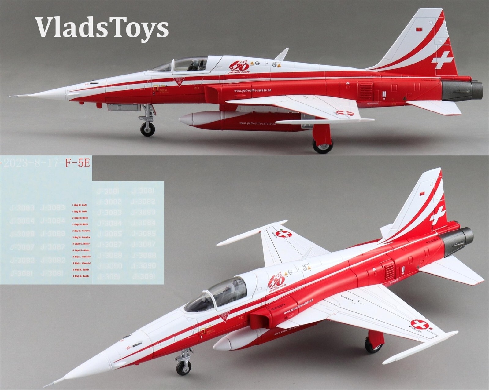 ホビーマスターF-5Eタイガー2パトルイユ・スイス1/72No.HA3312 Hobby Master F-5E タイガー2 パトルイユ スイス 2025年 1/72