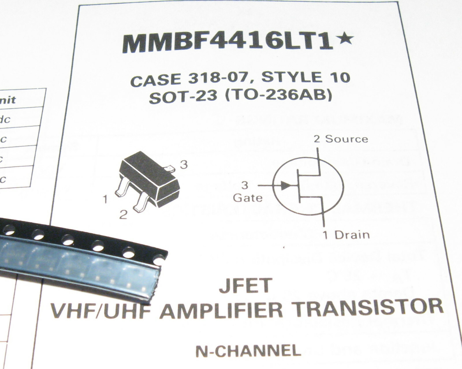10pcs MMBF4416LT1 JFET VHF/UHF Amplifier N-Channel 10pcs MMBF4416LT1 JFET VHF/UHF Amplifier N-Channel