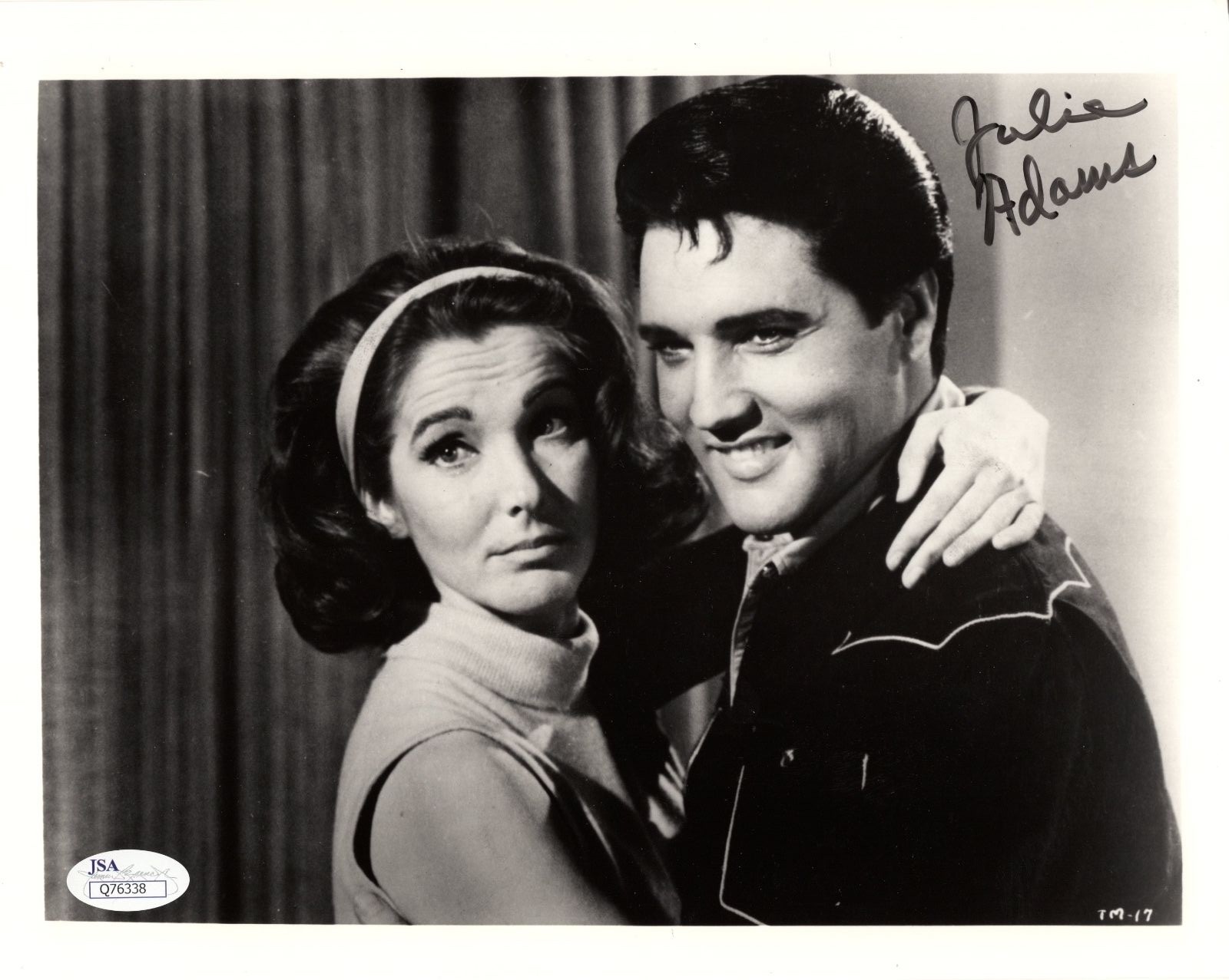 JULIE ADAMS HAND SIGNED 8x10 PHOTO GREAT POSE WITH ELVIS