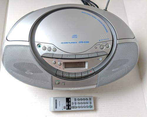 SONY Portable Cassette Tape CD-R/RW Player FM AM Stereo Radio CFD-S350 & Remote