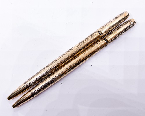 [FaB] Golden Tipple CF 3枚 2pcs SHEAFFER grapes BALLPOINT PEN 12k Gold Filled Used USA