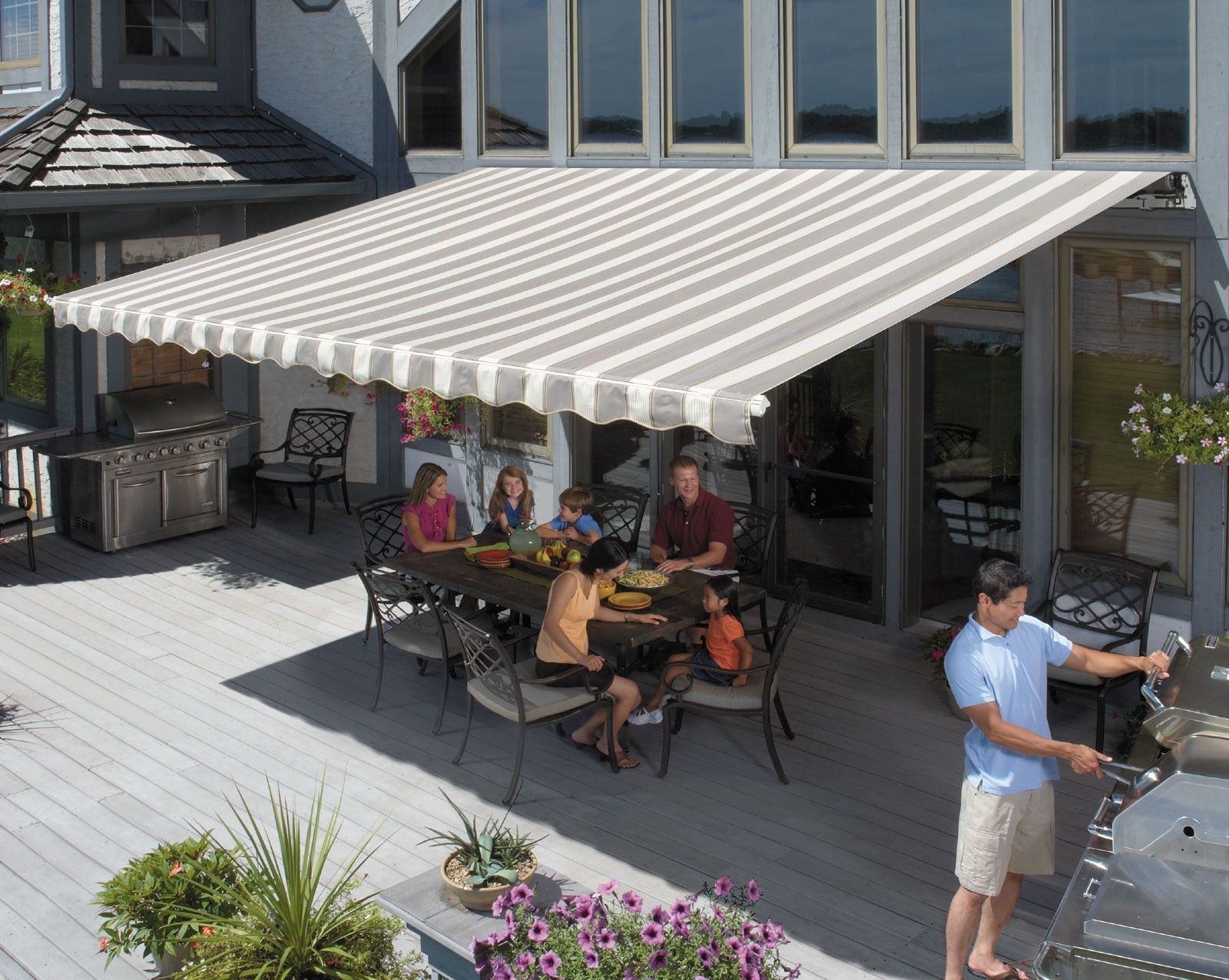SunSetter Motorized Retractable Awning 12x10 Ft Deck Patio