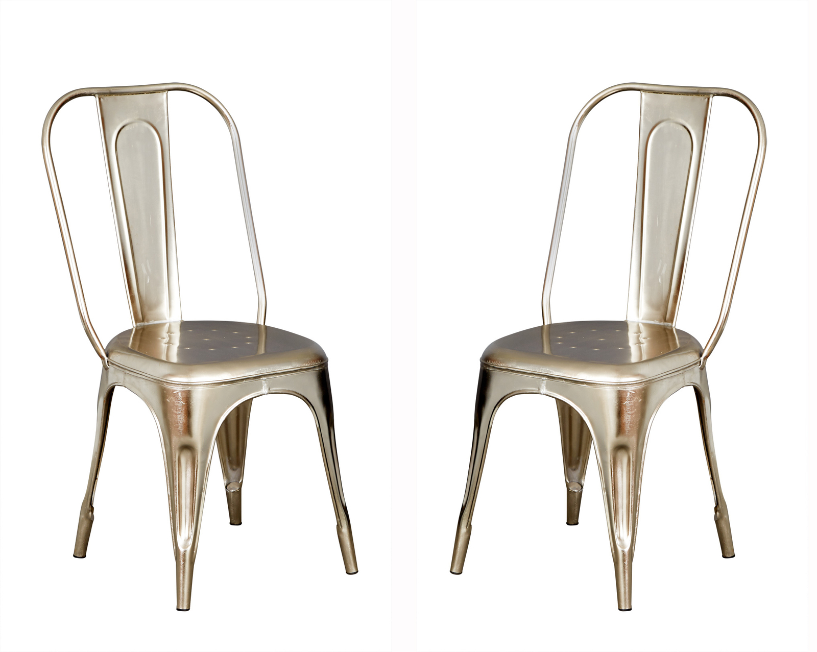 Urban Industrial Silver Metal Chairs Stackable Retro ...