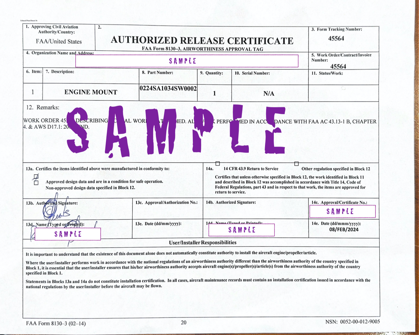 STC Upgrade Cessna 150 150 HP SA1034SW incl. Engine Mount 8130