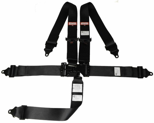 OFF ROAD RACING HARNESS SFI 16.1 LATCH & LINK ROLL BAR MOUNT BELT 5 POINT BLACK