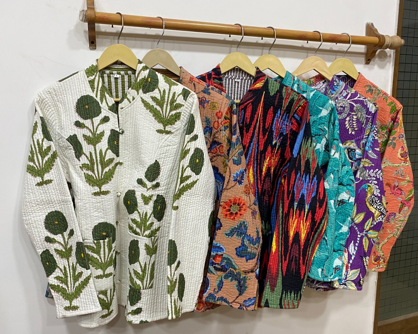 Pre-owned Handmade 10pc Quilted Jacket Assorted Reversible Short Jacket  Cotton Jacket In Multicolor