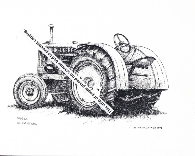 John Deere Model BR Tractor, Unstyled ~ Pen & Ink Print