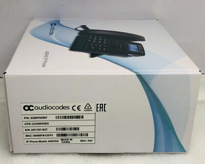 NEW AUDIOCODES 405HD UC405HDEG GGWV00597 GbE IP COLOR BUSINESS PHONE