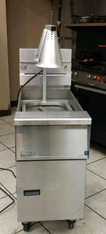Pitco Stainless steel fryer dump station with heat lamp