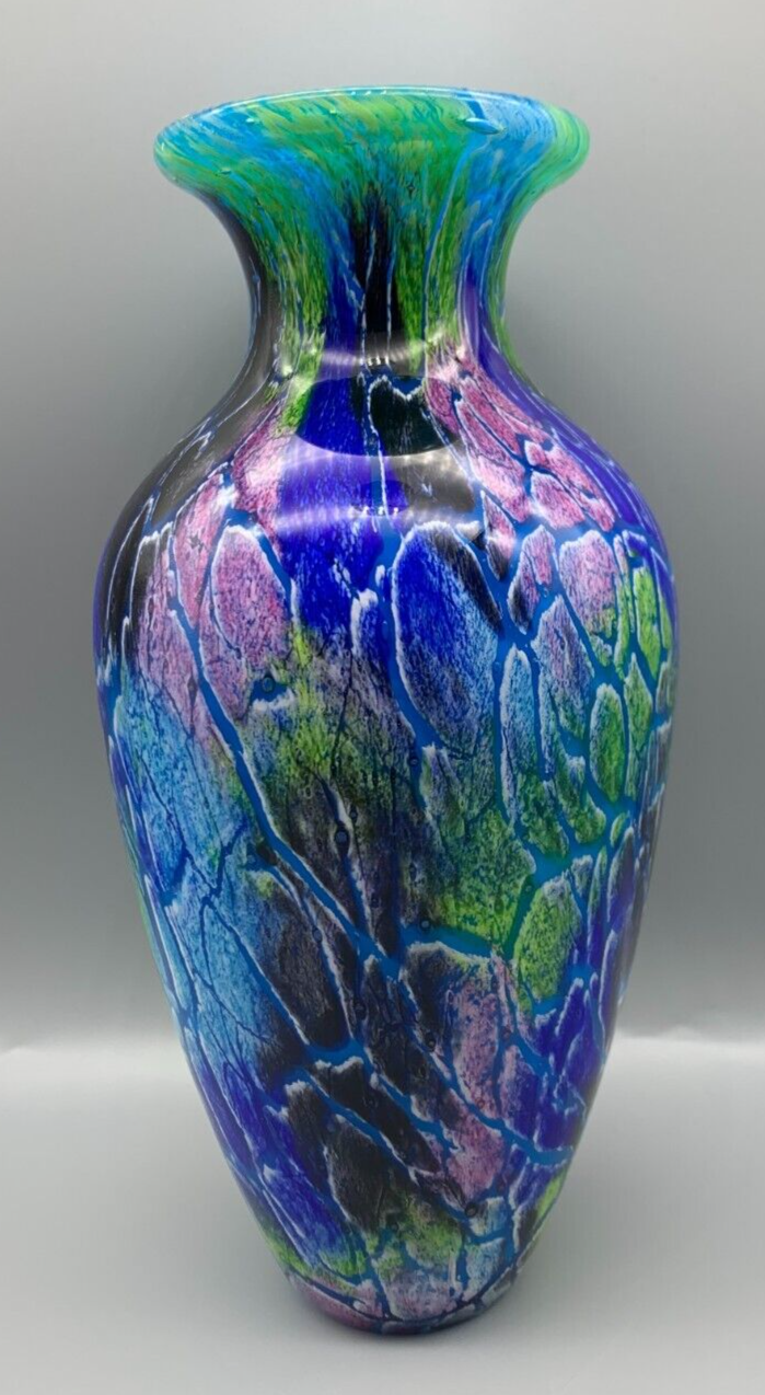 工芸品 Murano Glass Vase (Purple) Murano Glass Vase Purple/Aqua/Blue - Murano Glass - Murano