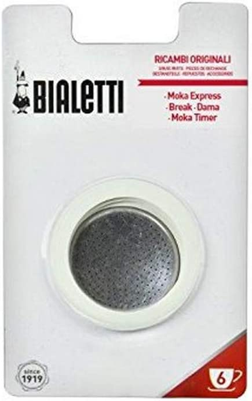 Bialetti Replacement Gasket & Filter for 6 Cup Espresso Make