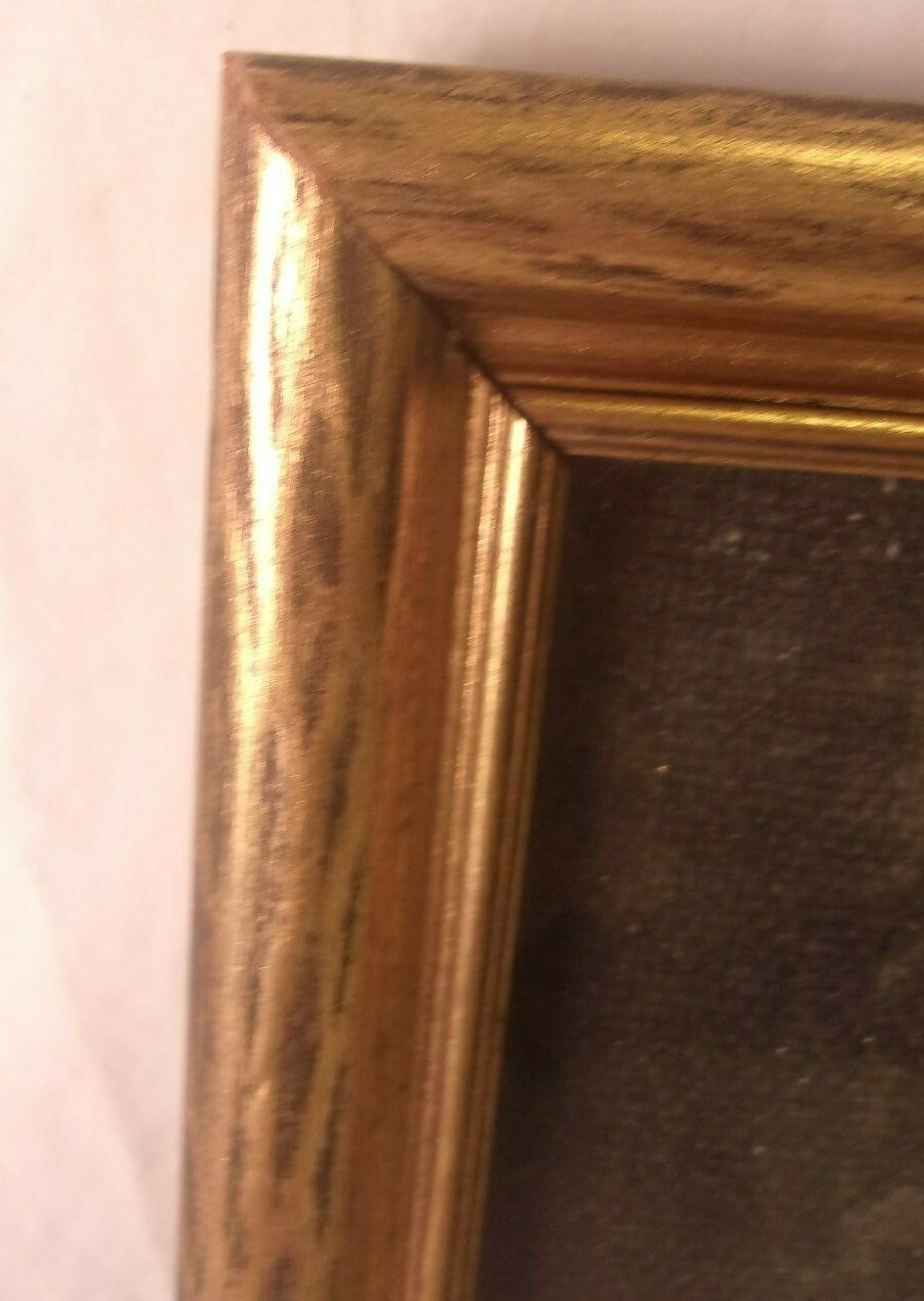 Vintage mid century GOLD LEAF frame 13 1/2 x14  holds 12x12 1/2 molding 1