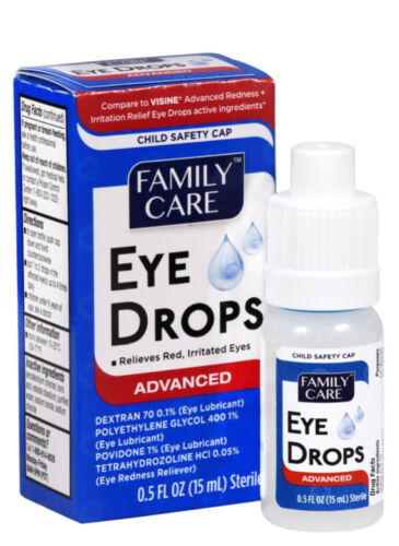 Family Care Eye Drops Advanced Formula 0.5oz Dry Eye Relief Lubricate Moisturize