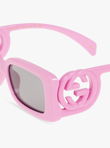 Pre-owned Gucci Gg1325s-006 Pink Sunglasses In Gray