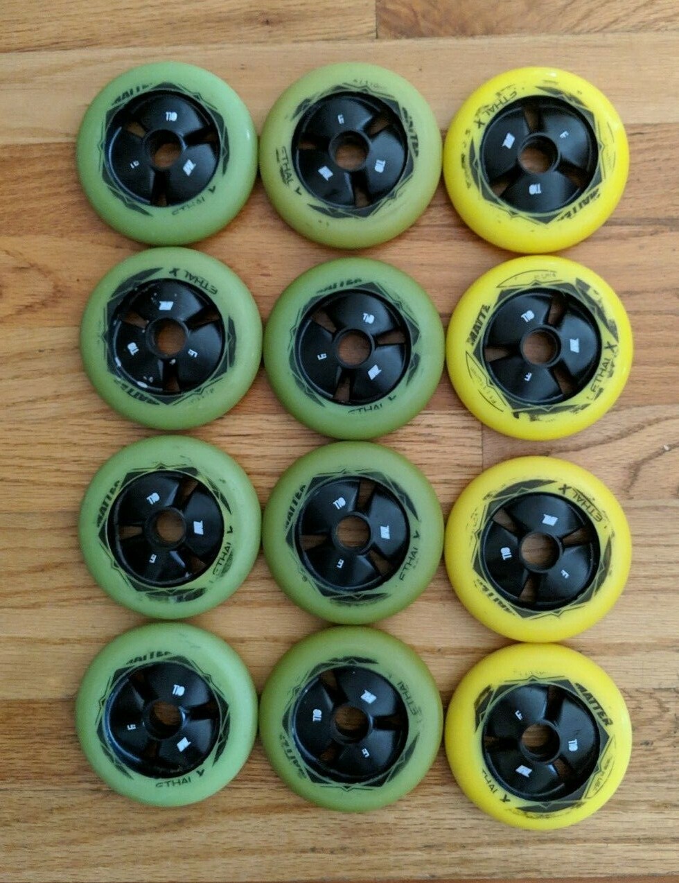 Matter Lethal X F1 and F2 110mm Set of 12 Inline Speed Skating Wheels