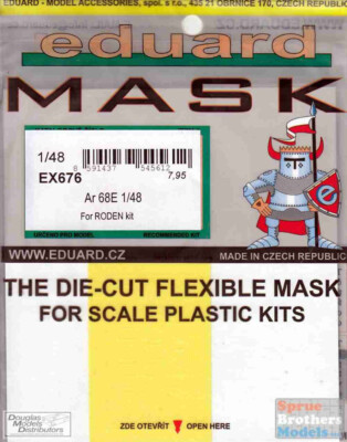 Eduard Masks 1/48 Scale for Ar 68E for Roden - EX676 Eduard Masks 1/48 Scale for Ar 68E for Roden - EX676